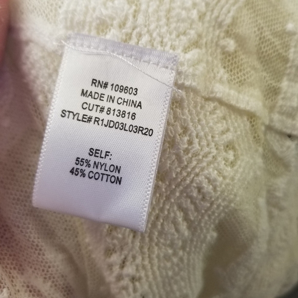 Vtg 90a y2k white mesh sheer one button cardigan - Picture 5 of 9